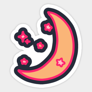 Crecent Moon and Stars Sticker